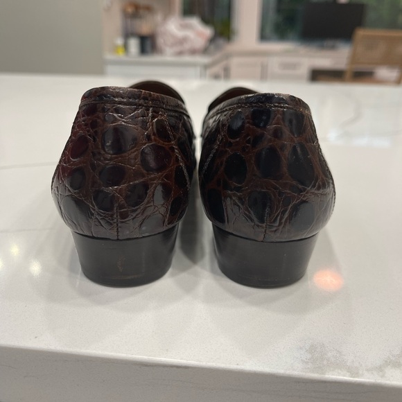 Ferragamo Newport 2 cm Martine Calf Croc PRT Size 7B - Picture 3 of 13